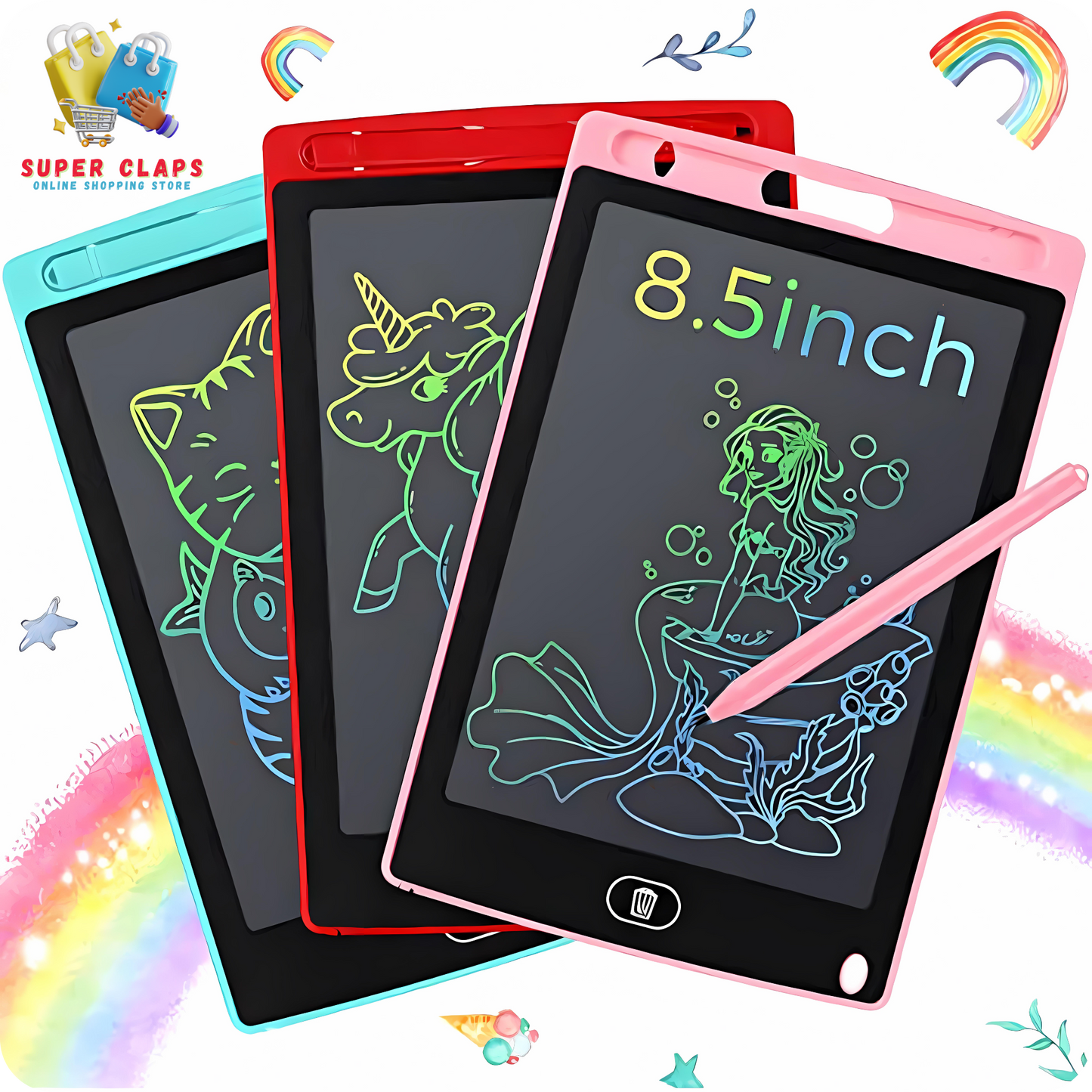 4 Magic Writing Practice Books + 8.5 Inch LCD Writing Tablet